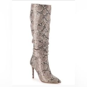 Jessica Simpson Womens Size 8.5 Saferra Faux Snakeskin Tall Knee High Boots